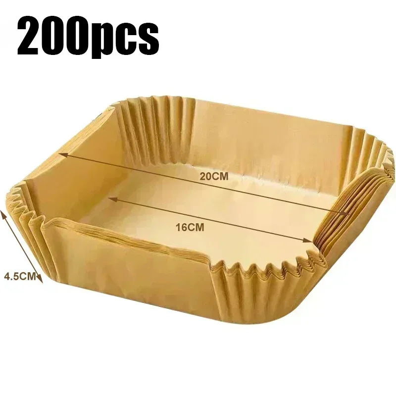 50pcs/set Air Fryer Disposable Paper Parchment Wood Pulp Steamer Cheesecake Air Fryer Accessories Baking Paper For Air Fryer