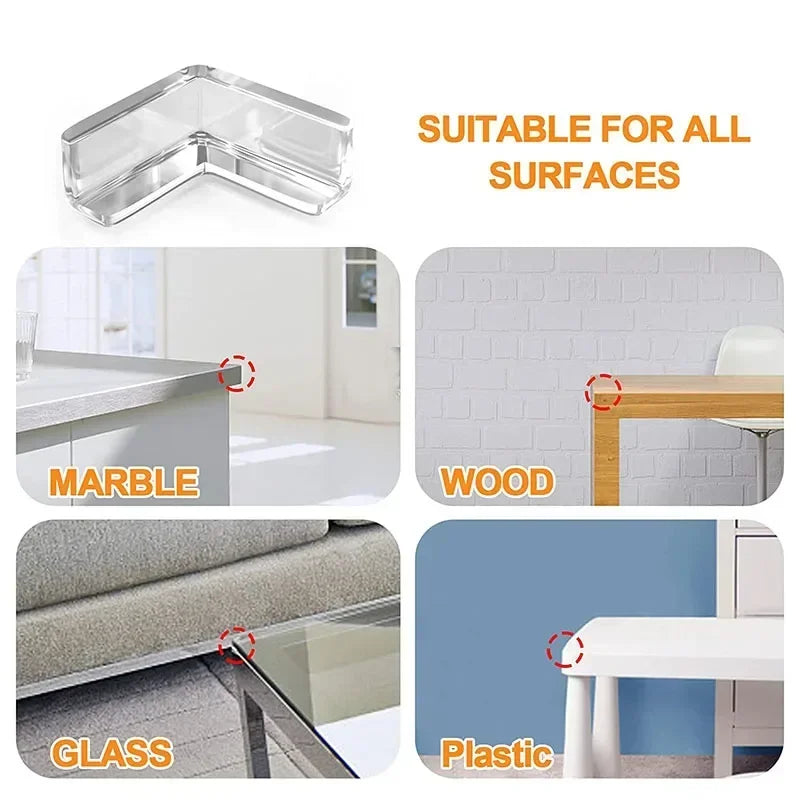 10PCS Clear Anti-collision Coffee Table Furniture Corner Protectors Soft Corner Sheathing Living Room Decor