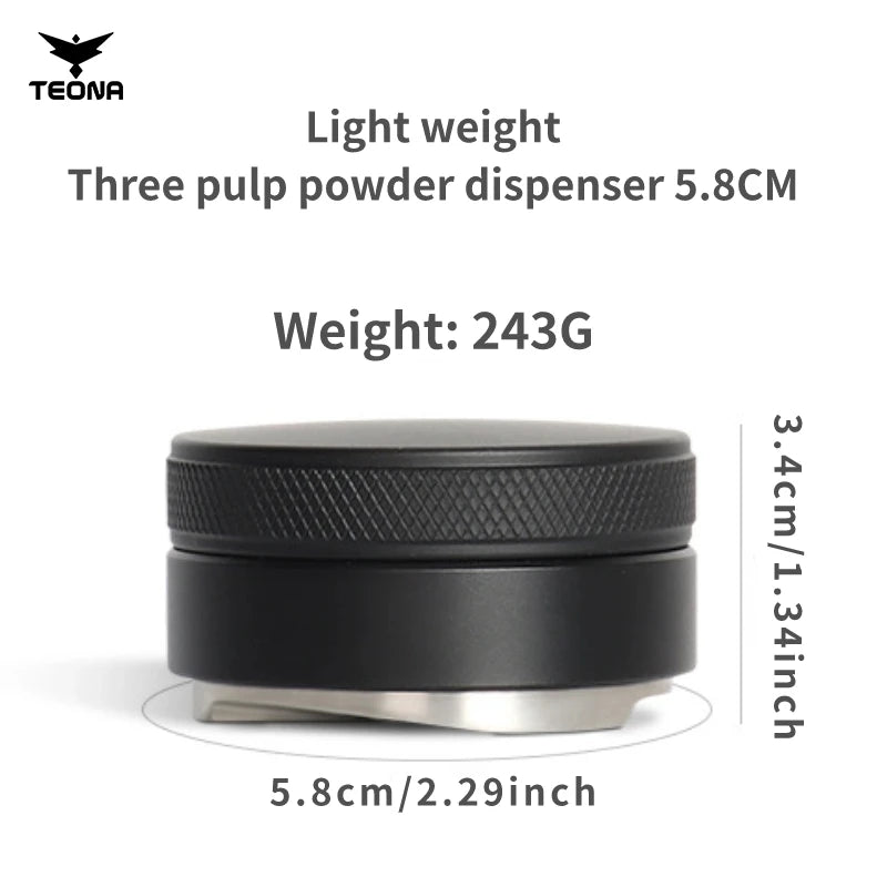 Coffee Distributor Espresso Distribution Tool/Leveler 3 Angled Slopes Adjustable Palm Tamper Fits 51/53/58mm Portafilter