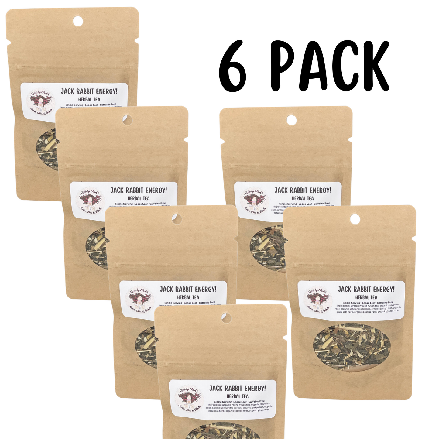 Witchy Pooh's Jack Rabbit Energy Tea - Loose Leaf Herbal Tea, Caffeine Free, Sugar Free-5