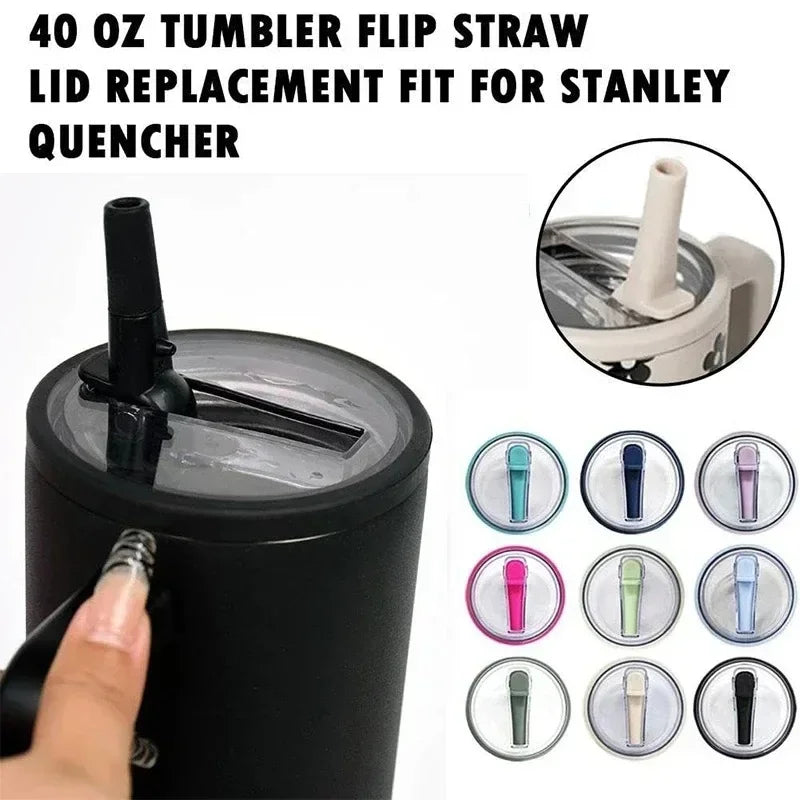 1PC Ice Cup Lid for Stanley 40oz Thermal Water Bottle Cover Coffee Cups Replaceble Tumbler Flip Straw Lid Splash Resistant