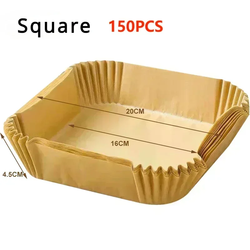 50Pcs/100 Pcs Disposable Air Fryer Paper, Baking Paper Bowl, Oven Paper Liner/Oil-Proof Non-Stick, Heat Resistant