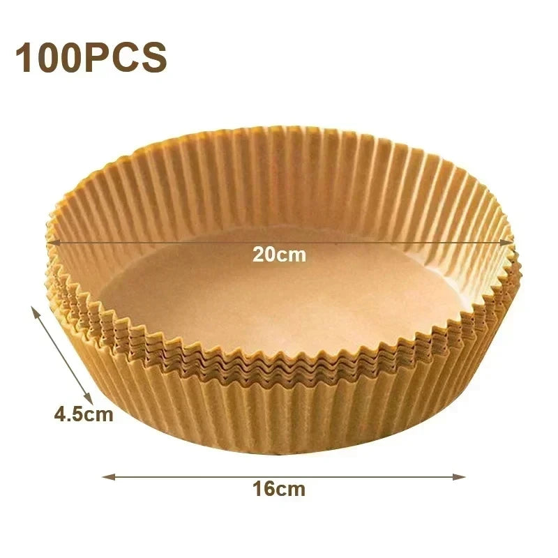 50pcs/set Air Fryer Disposable Paper Parchment Wood Pulp Steamer Cheesecake Air Fryer Accessories Baking Paper For Air Fryer