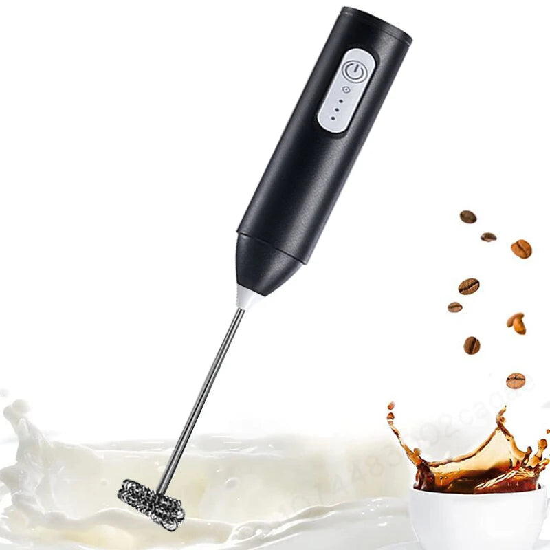 Electric Milk Foamer Blender Stainless Steel Handheld Milk Frother Wireless Coffee Whisk Mixer Egg Beater Tools For Kitchen