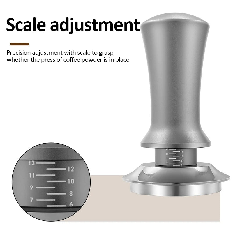 Coffee Tamper Constant Pressure Stainless Steel Coffee Powder Press 51/53/58mm Espresso Distribution Tool with Calibrated Spring