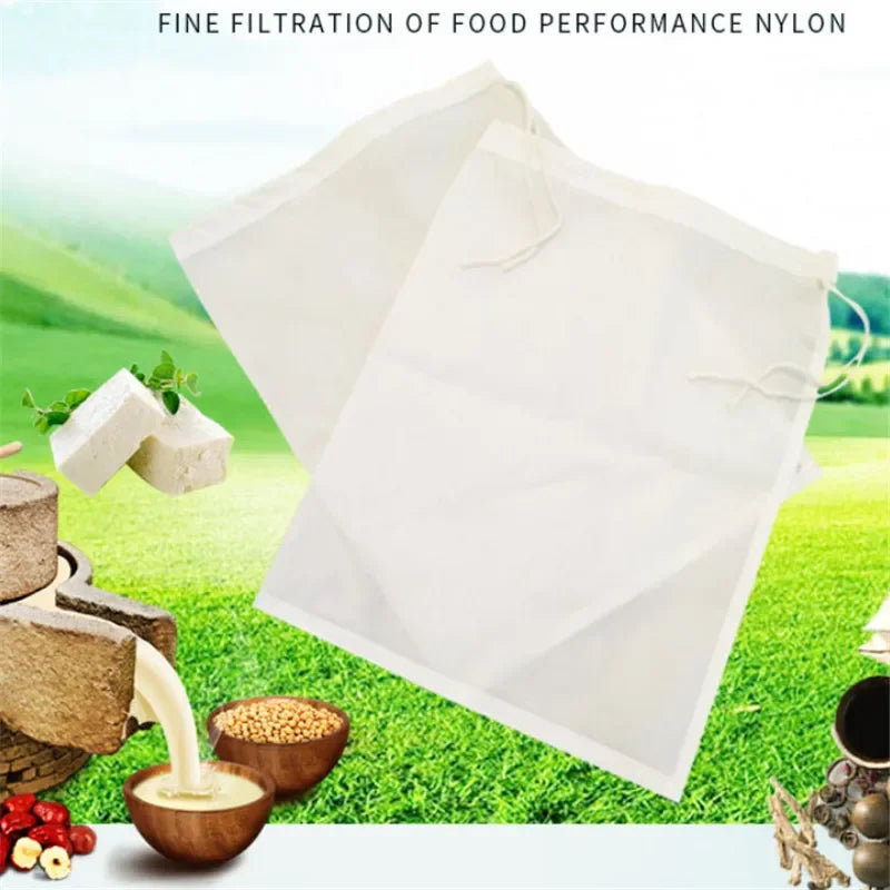 Nut Milk Bag Reusable Almond Milk Bag Strainer Fine Mesh Nylon Cheesecloth Cold Brew Coffee Filter Beer Homebrew Mesh