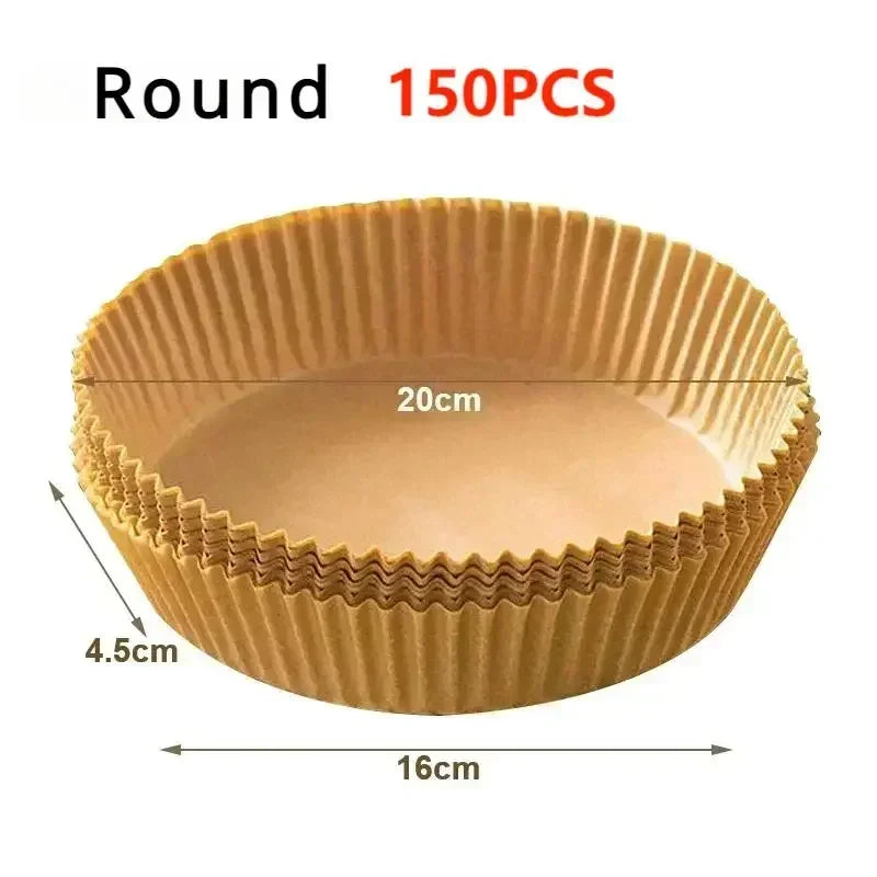 50Pcs/100 Pcs Disposable Air Fryer Paper, Baking Paper Bowl, Oven Paper Liner/Oil-Proof Non-Stick, Heat Resistant