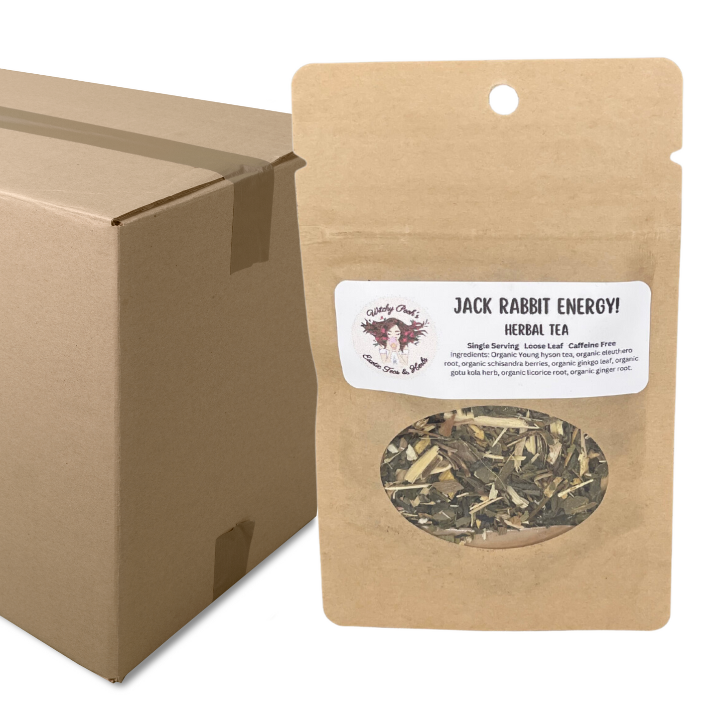 Witchy Pooh's Jack Rabbit Energy Tea - Loose Leaf Herbal Tea, Caffeine Free, Sugar Free-6