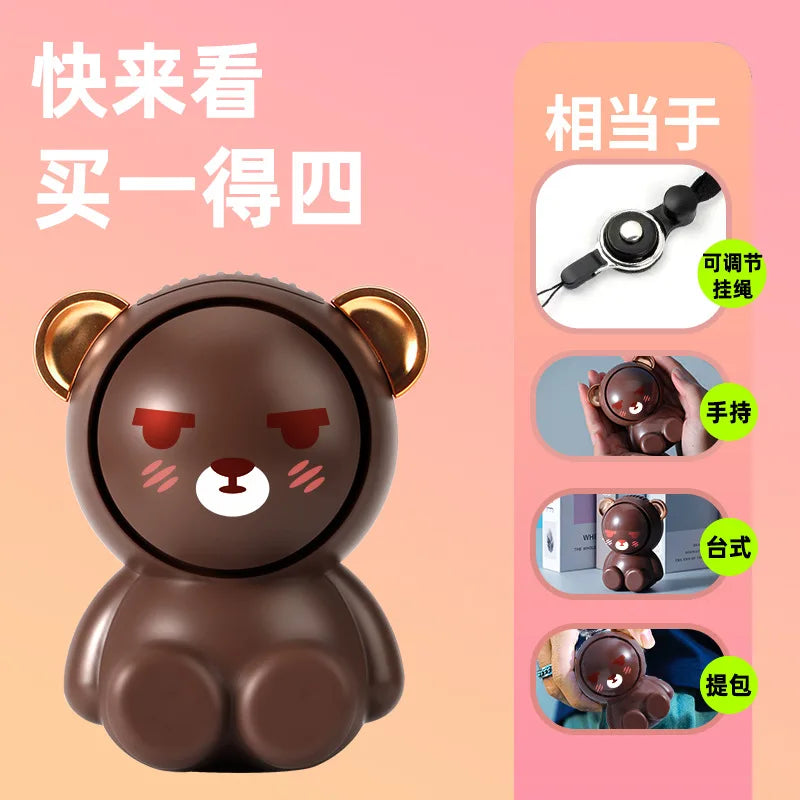 High Quality Mini Hanging Neck Fan Pocket Small Cute Fan for Studet Child Creative Electric USB Rechargeable Handheld Fan