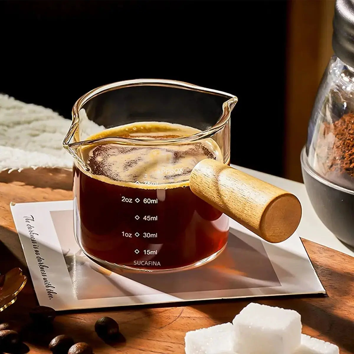 [Hot Sales] 75ml Glass Espresso Measuring Cup Double/Single Mouth Glass Milk Jug with Handle Glass Scale Measuring Mugs