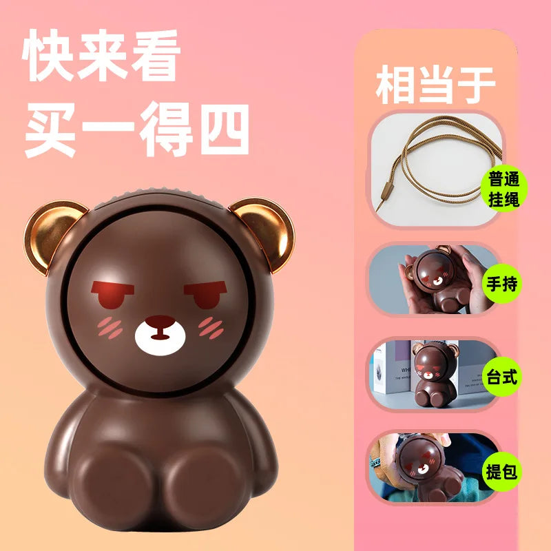 High Quality Mini Hanging Neck Fan Pocket Small Cute Fan for Studet Child Creative Electric USB Rechargeable Handheld Fan