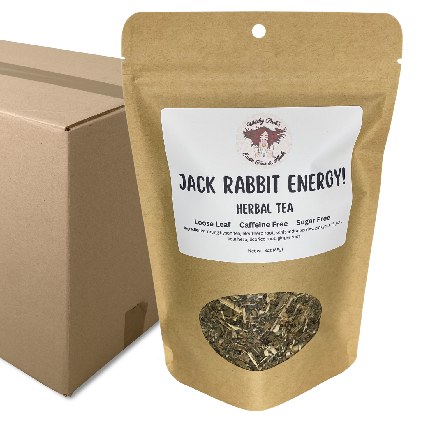 Witchy Pooh's Jack Rabbit Energy Tea - Loose Leaf Herbal Tea, Caffeine Free, Sugar Free-8