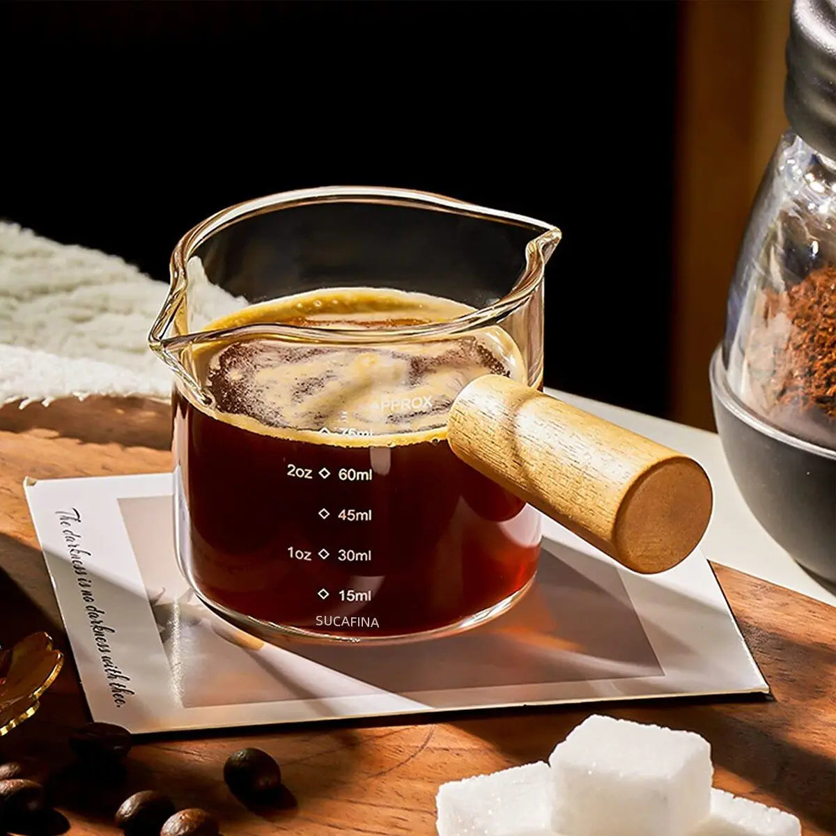 [Hot Sales] 75ml Glass Espresso Measuring Cup Double/Single Mouth Glass Milk Jug with Handle Glass Scale Measuring Mugs