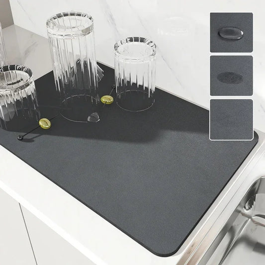 Coffee Machine Mat Kitchen Drain Mat Utensil Drying Mat Quick Drying Diatomaceous Earth Absorbent Placemat